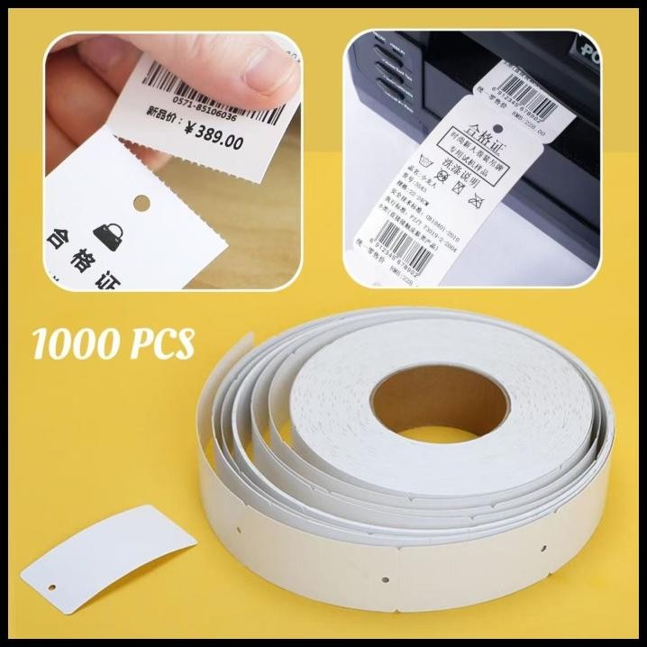 1000pcs Label Karton Hang Tag Printable Hangtag Label Baju Tag Baju Label Roll Merek Baju Label /Lab