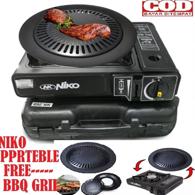 Paket Barbeque/BBQ Set Kompor Portable Niko Tas + BBQ Grill plate niko Original