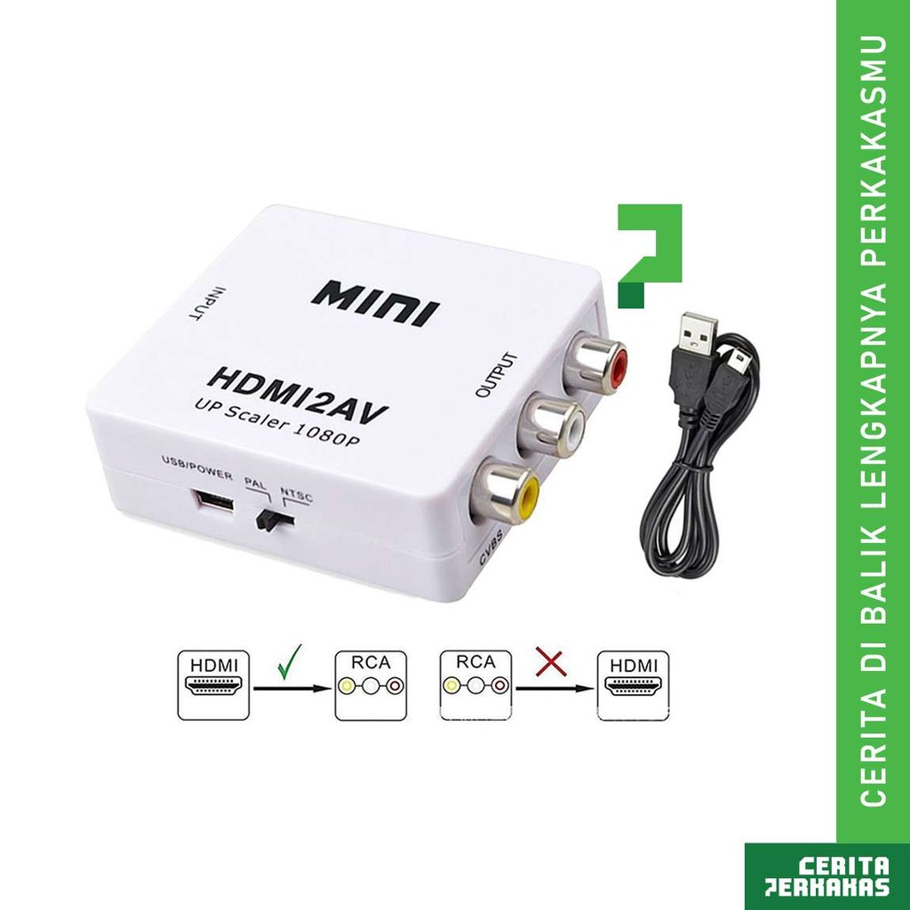 HDMI2AV Mini Converter CP / HDMI To RCA AV Adaptor / Box TV Tabung