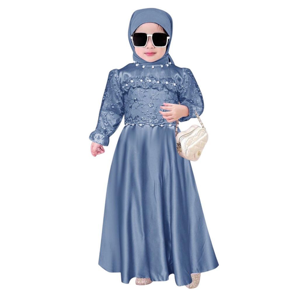 Gamis Anak Perempuan 5 7 8 12 Tahun Lebaran 2025 Bajukurung 9 Tahun Cantik Melayu Kid Dres Syari Mid
