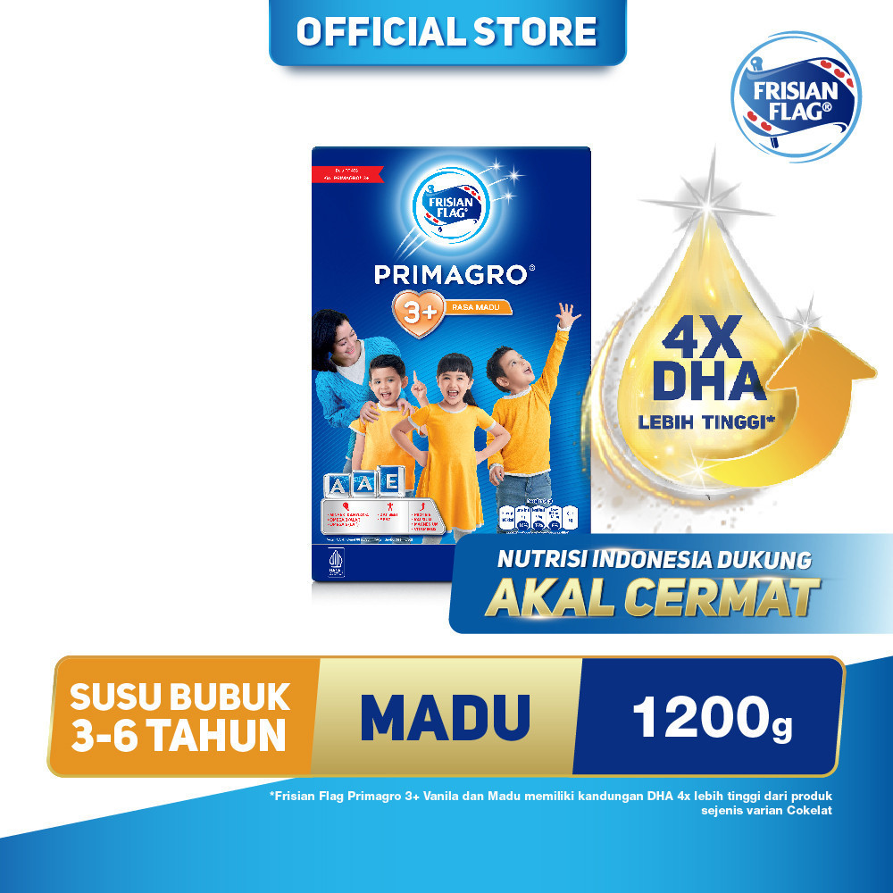 Frisian Flag Primagro 3+ Madu 1200 gr Susu Formula Pertumbuhan Anak - 1 Pcs