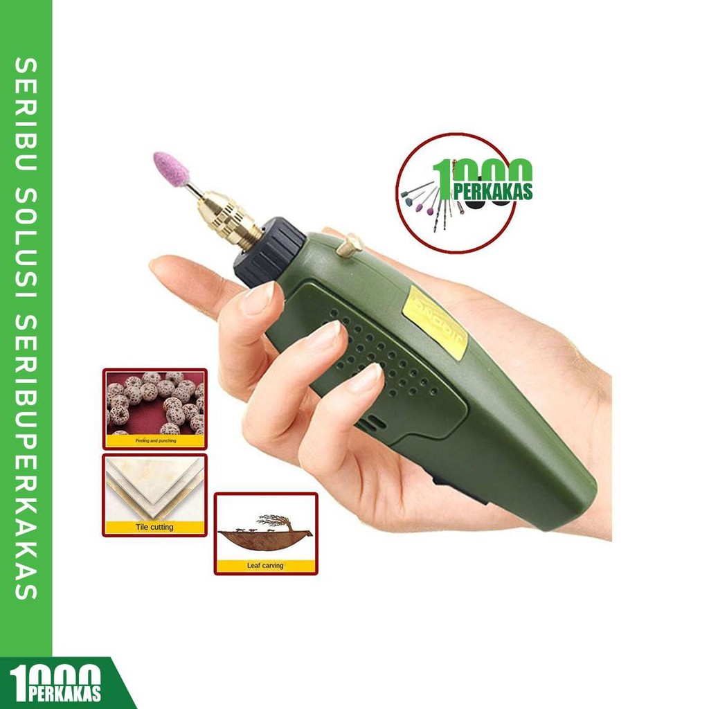 1P Bor Grinder Mini / Gerinda Listrik Portable / Alat Ukir Grafir Drill Charger DC / Pen Ukir Pedicu