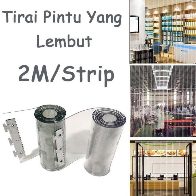 BARANG TERLARIS 2m Tirai Plastik Pvc Tirai Plastik Bening Tirai Plastik Outdoor Gulung Pvc Strip Cur