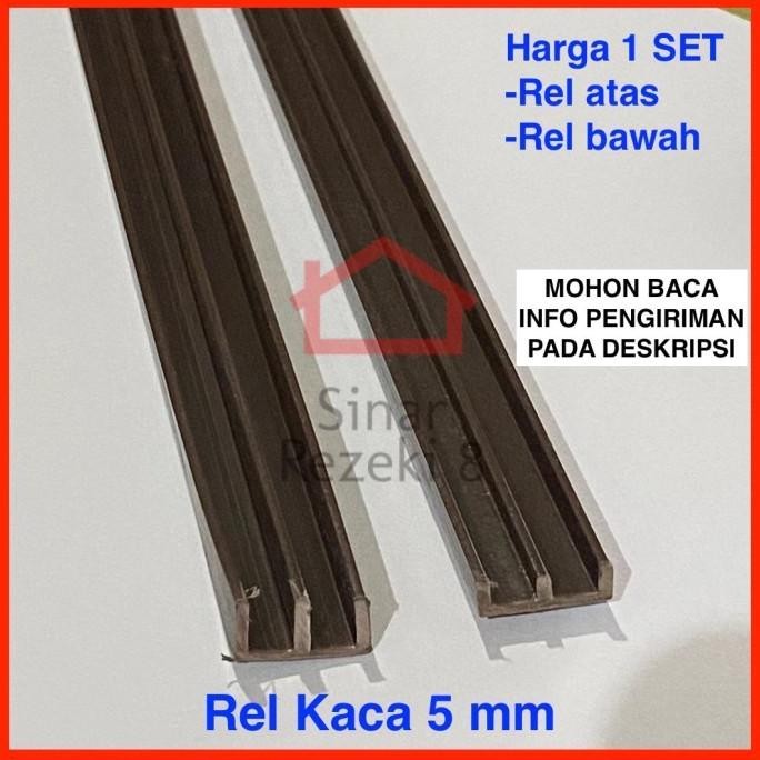 Produk Baru Rel Kaca 5 mm Plastik / Sliding Coklat Pintu Lemari Geser