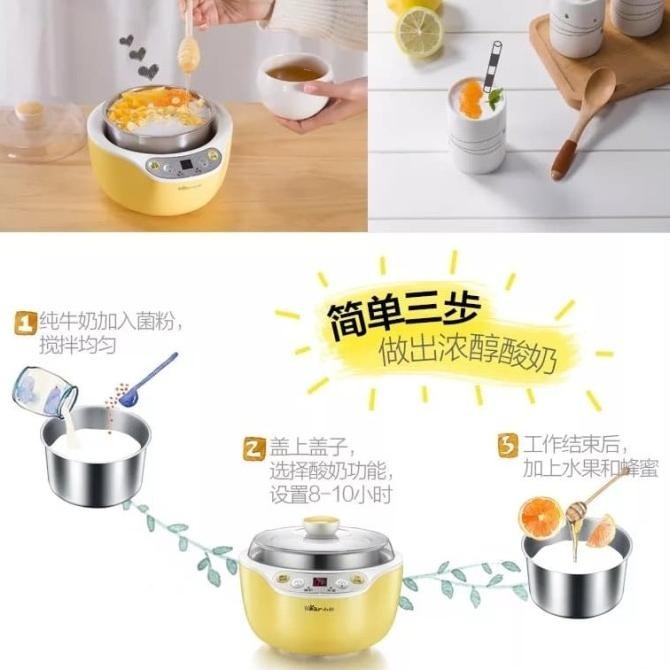 

Terlaris Bear Electric Yoghurt Maker Free Porcelain Glasses Ready Stok