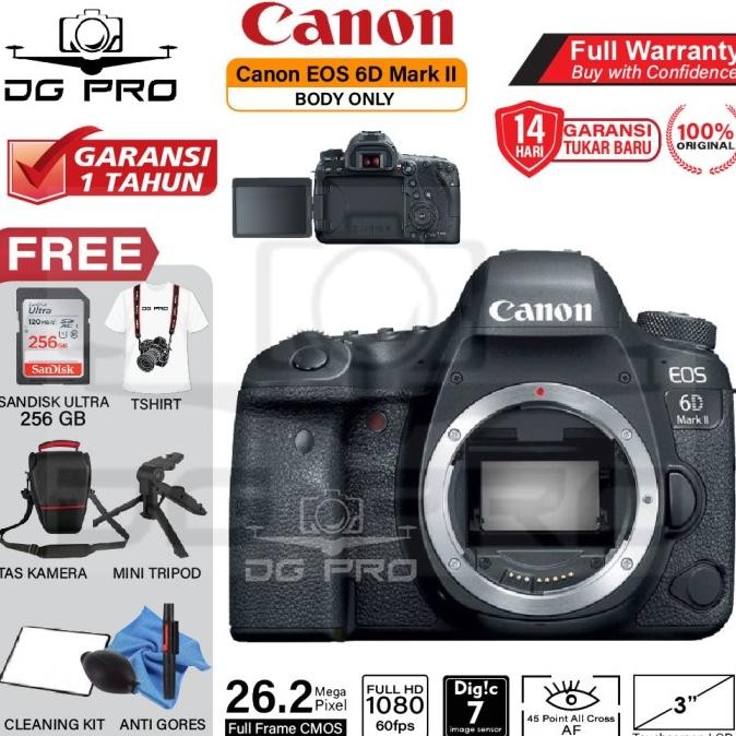 Canon Eos 6D Mark Ii Body Only Dslr Camera Original Bo Paket Bonus