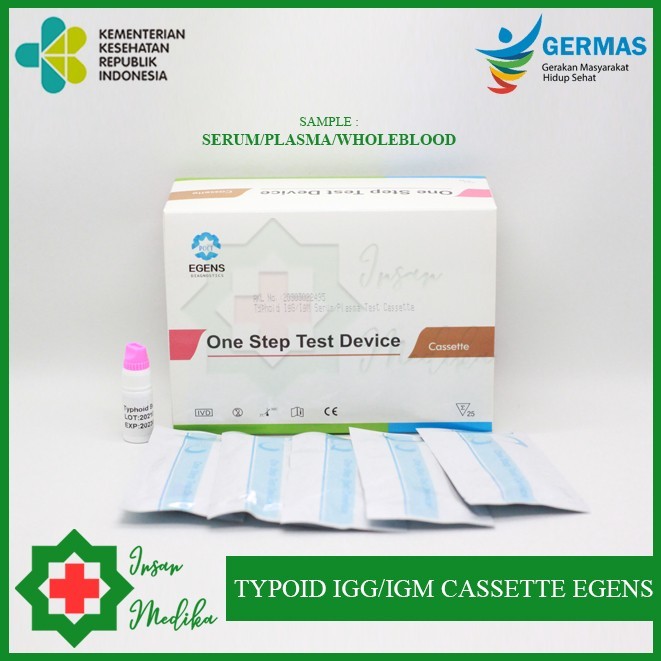 Typoid IgG IgM (Salmonella) Cassette Murah EGENS Isi 25