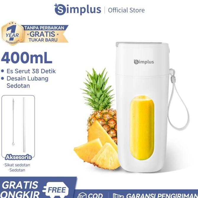Simplus Blender Mini Portable 400Ml Juicer Pengisian Usb
