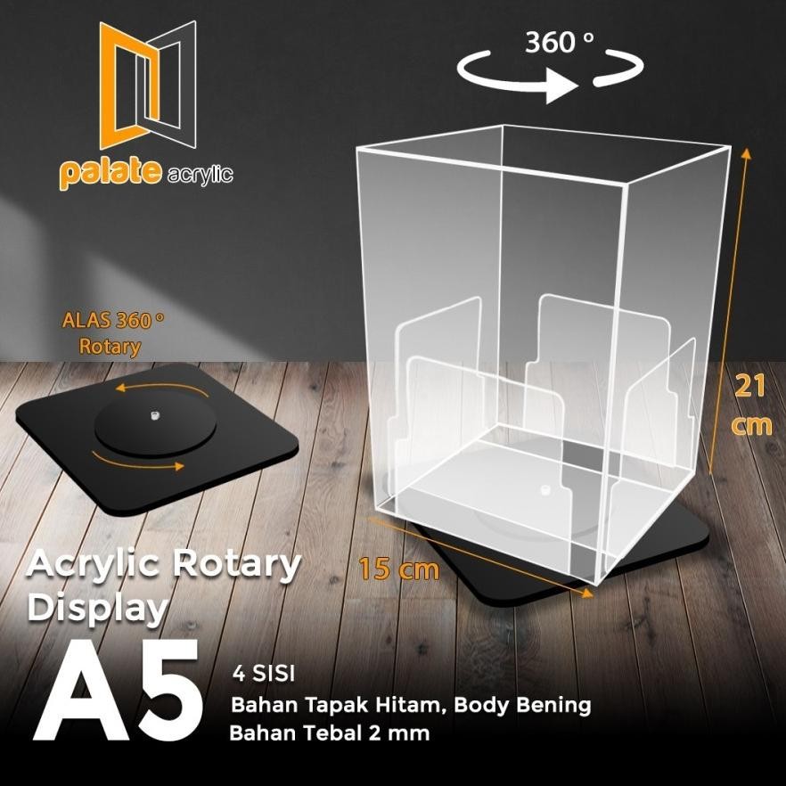 

DESPO AKRILIK DISPLAY PU / STAND BROSUR MEJA PU A5 4 SISI