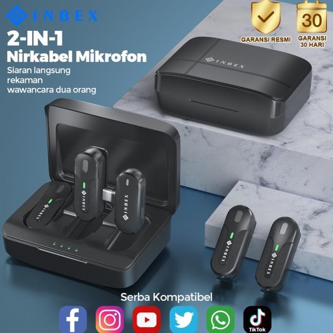 Inbex M8 Mikrofon Wirless Lavalier Microphone Mic Clip-On Plug&Play