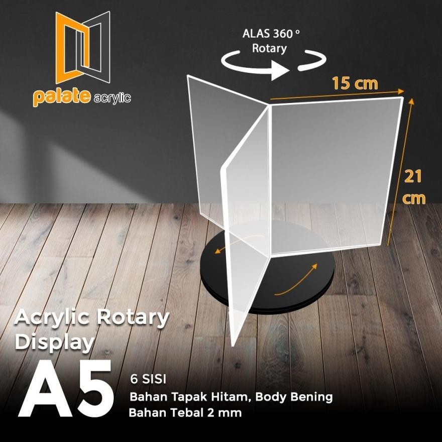 

ZOE AKRILIK DISPLAY PU / STAND BROSUR MEJA PU A5 6 SISI BINTANG