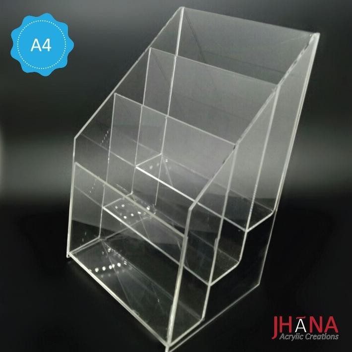 

RUBYSU ACRYLIC TEMPAT BROSUR A4 TB40A4 / AKRILIK STANDING BROSUR / DISPLAY BROSUR 3 SUSUN