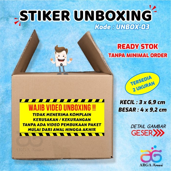 Stiker Unboxing Olshop Sticker Label Pengiriman Video Pembukaan Paket