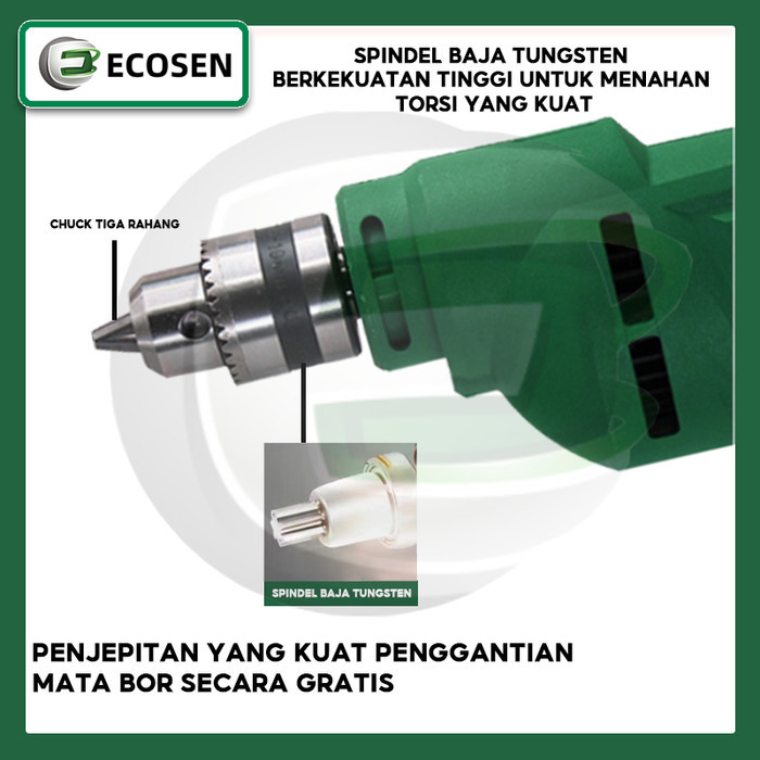 Terbatas ECOSEN Bor tangan 220V Bor listrik Bor listrik