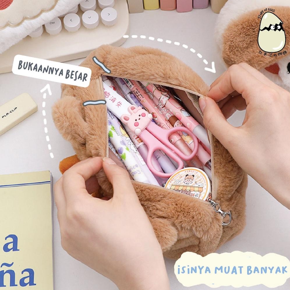 

PROMO Fluffy Aesthetic and Cute Pencil Case Bulu Kotak pensil Travel Pouch Make Up Kotak Makeup Skincare 2er-54