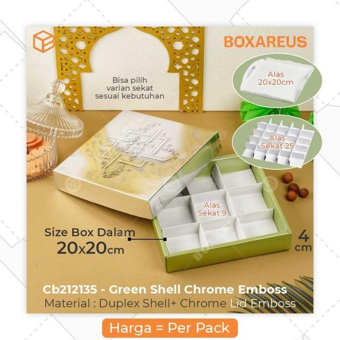 

Box Nastar Sekat Alas Brownies Packaging Lebaran Idul Fitri | Cb212135