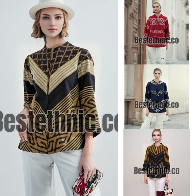 KEMEJA Tops Shirts Blouse Batik Woven Modern Women's Tops - Women's Woven Blouse - Ethnic Women's Wo