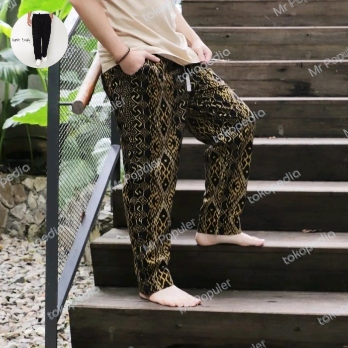 Le Couture Celana Panjang Batik Pria Pinggang Karet Kode