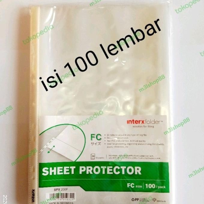 

Sheet Protector / Plastik Pp Pocket Folio Inter X Folder.Isi 100 Lbr