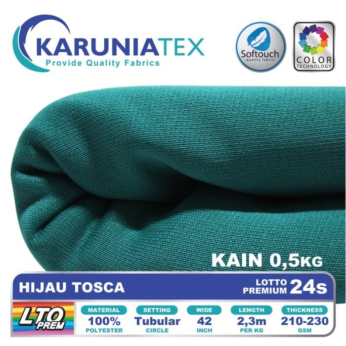 

Bahan Lotto Premium 24s 0,5 Kg Hijau Tosca Karunia Textile