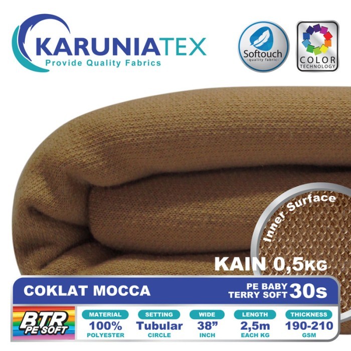 

Bahan Baby Terry PE Soft 30s 0,5Kg Coklat Mocca Karunia Textile