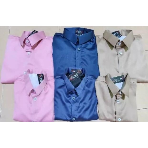 KEMEJA SATIN PRIA ukuran XS sampai JUMBO/ Kemeja Kondangan Pria Terlaris
