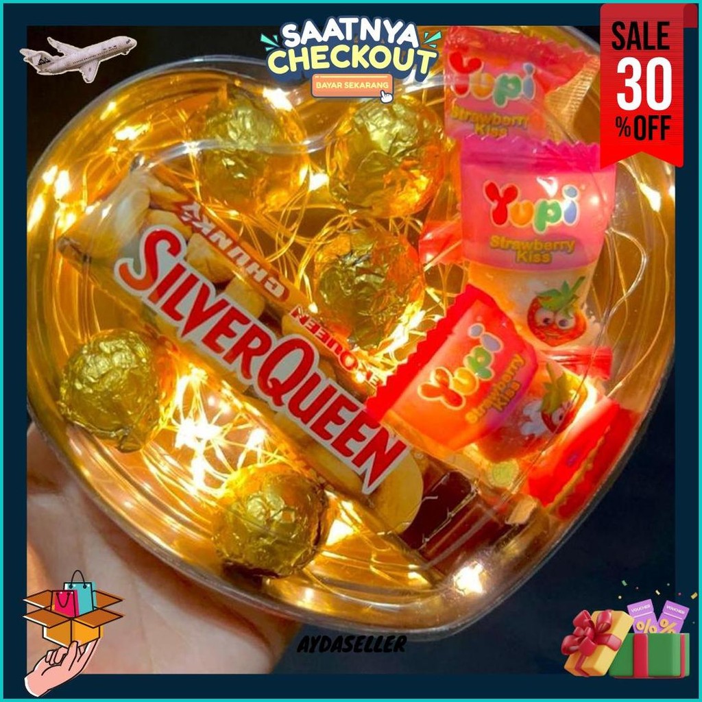 

(Langsung Kirim) Hampers Coklat Kado Mini Giftbox Lampu Love Valentine (Kdw176 Original Produk