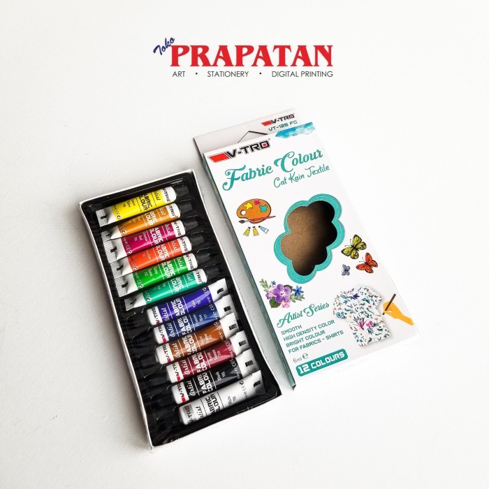 

Fabric Paint V-TRO / Cat Kain Textile 12 warna 6 ml
