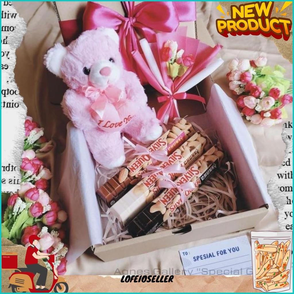 

Hampers Coklat / Hampers Boneka / Kado Valentine / Kado Ulang Tahun / Gift Box / Coklat Silverqueen Chunky Terlaris