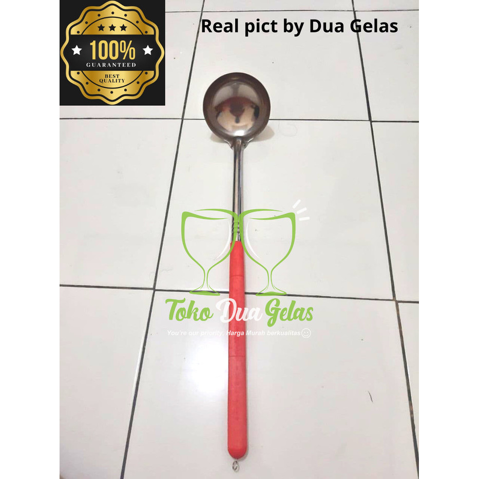 irus sendok centong kuah bakso baso sayur stainless panjang 40 cm