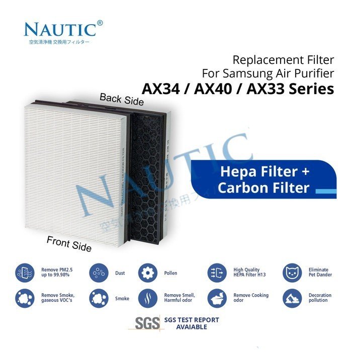 Replacement Filter HEPA + CARBON For Air Purifier Samsung AX34