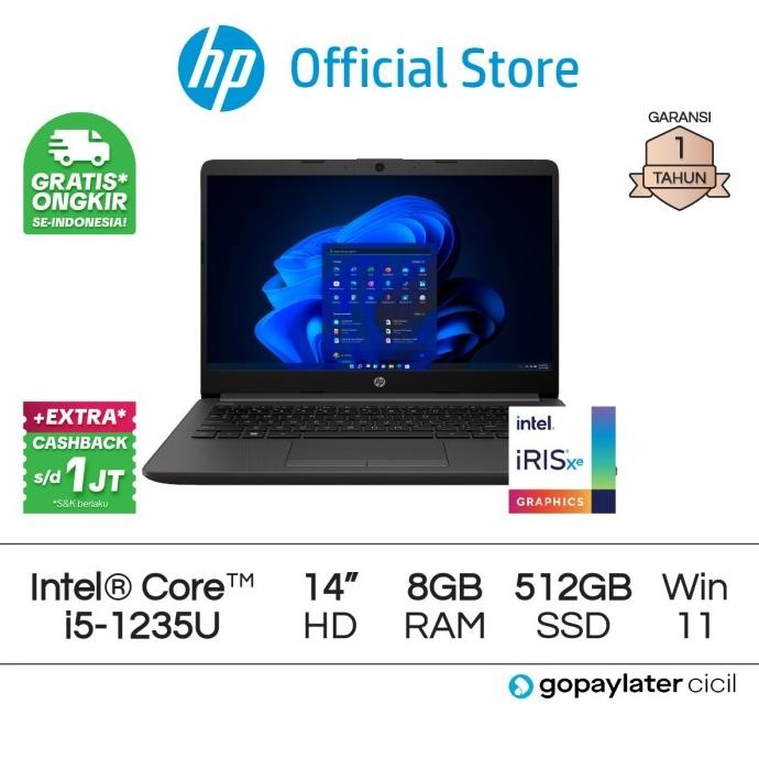 Laptop Hp 240 G9 Core I5 Iris X 8Gb Ram 256/512Gb W11 14 Inch Intel