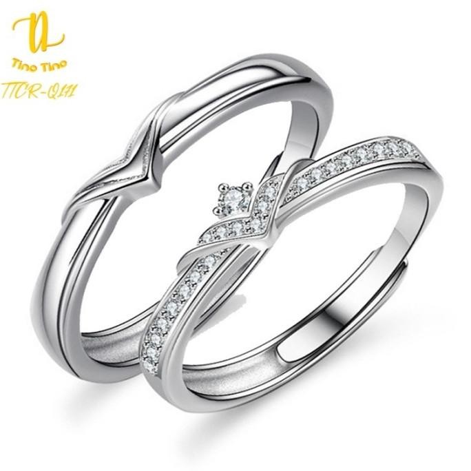 TINO TINO Cincin Couple Titanium Q171 Wedding Ring V Aurel premium DS10
