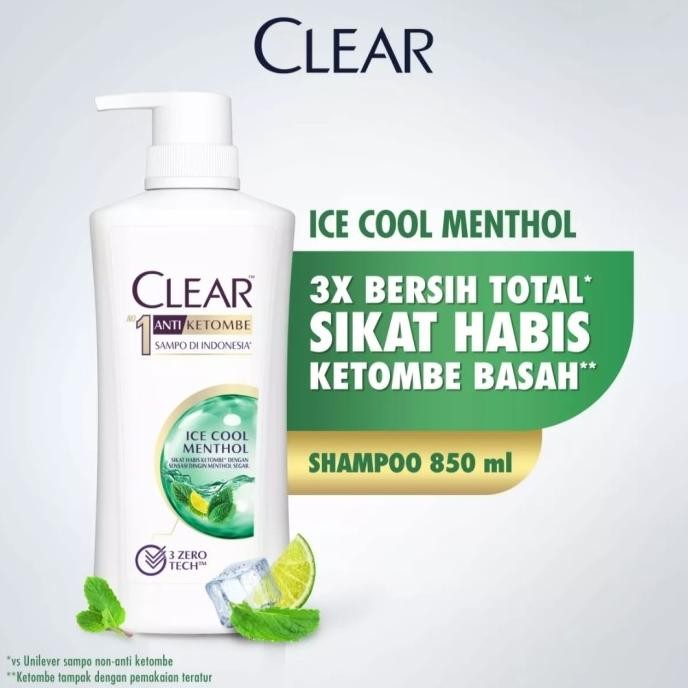 Shampoo Clear Ice Cool Mentol Anti Ketombe 680 ml PS10