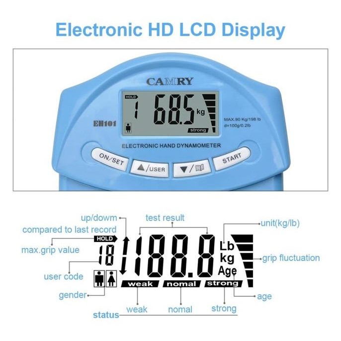 Camry Eh 101 Digital Hand Dynamometer Hand Grip Dynamometer