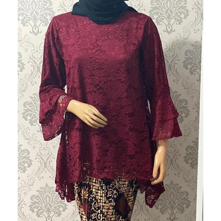 de PREUM KEBAYA RINJANI BRUKAT ( HANYA ATASAN ) - Kebaya Tunik Modern 2021 - Kebaya Tunik Brukat Til