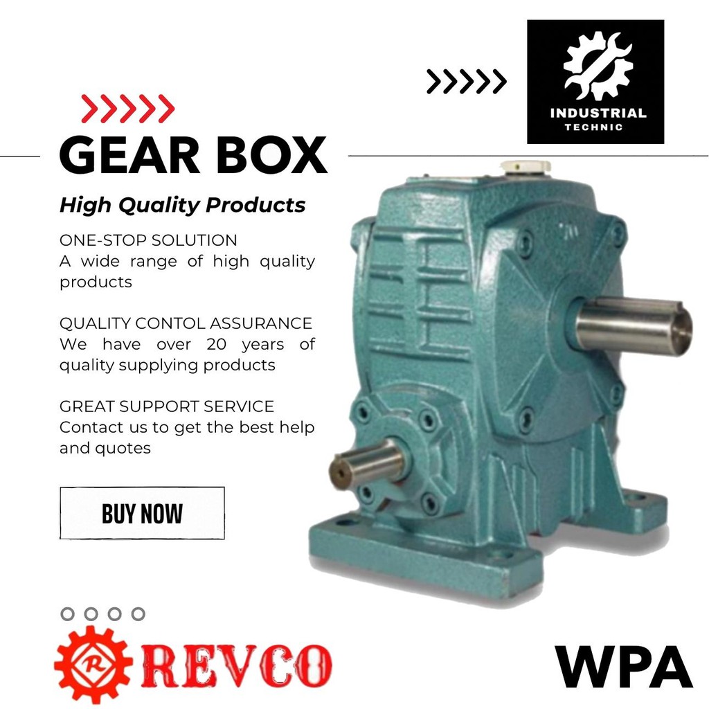 GEAR BOX REVCO WPA 200 WORM GEAR REDUCER RATIO 1:10-60/ GEARBOX WPA/ GEARBOX SPEED REDUCER WPA/ GEAR