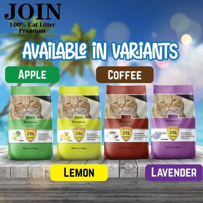 Promo Gojeg Pasir Kucing Join 25 Liter / Pasir Kucing Wangi Gumpal