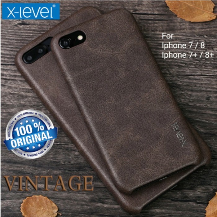 TERLARIS TERLARIS X-LEVEL VINTAGE IPHONE 7 / 7 + PLUS LEATHER KULIT BACK COVER HARD CASE MURAH MURAH