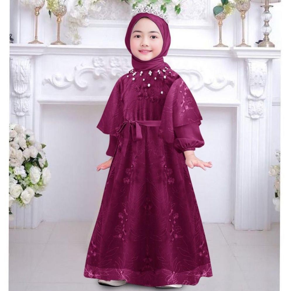 ev Dress yansi kids (3-5tahun)(6-8tahun)(9-11tahun) gas anak perempuan / baju pesta anak perempuan /
