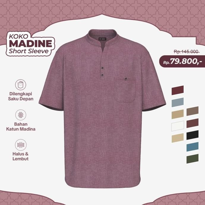 BROGUY KEMEJA KOKO PRIA DEWASA LENGAN PENDEK MADINE