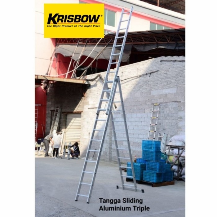 Krisbow TANGGA PLN/TANGGA Ekstension Alumunium 6 meter/ Tangga Sliding