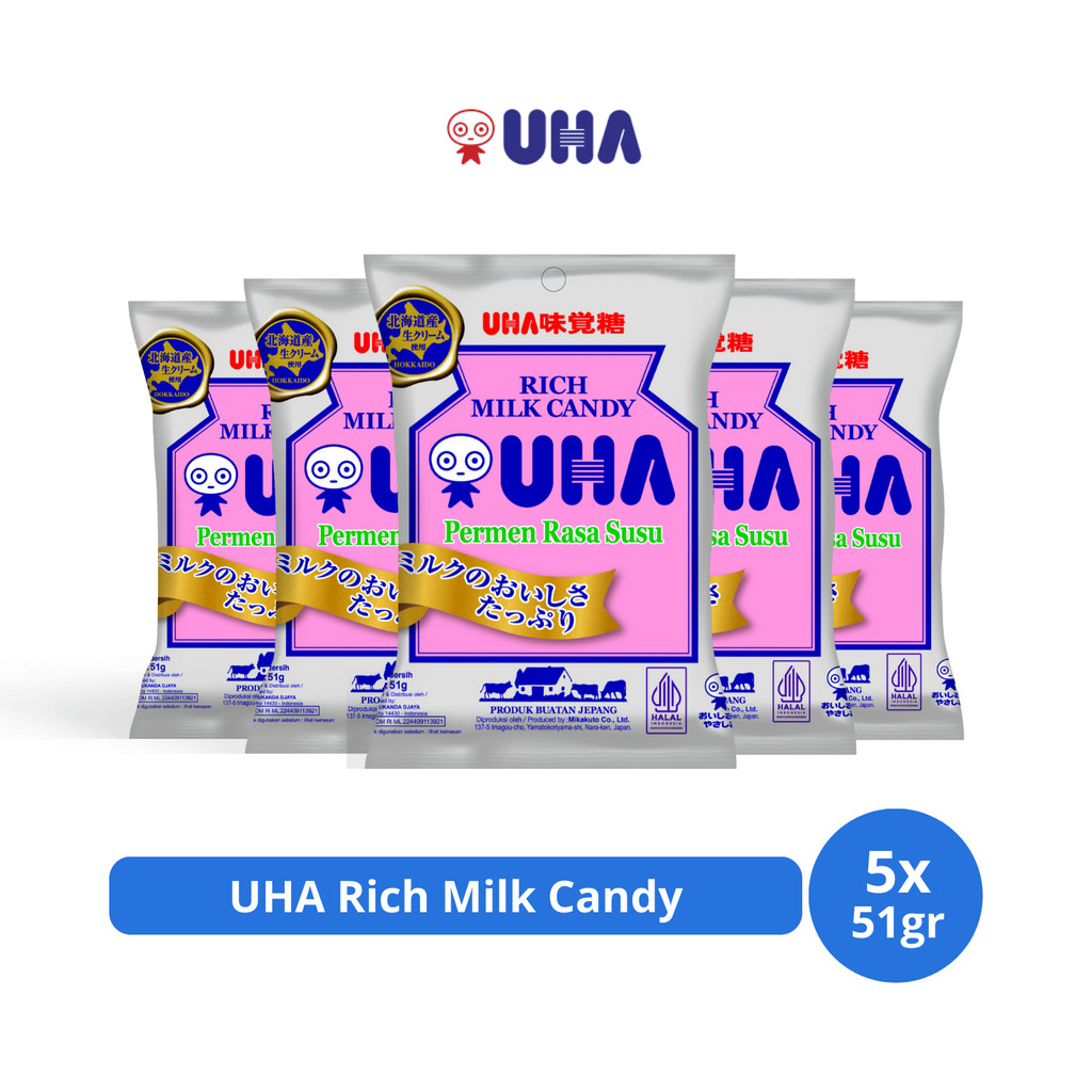 

UHA Rich Milk Candy 51gr x 5 pcs