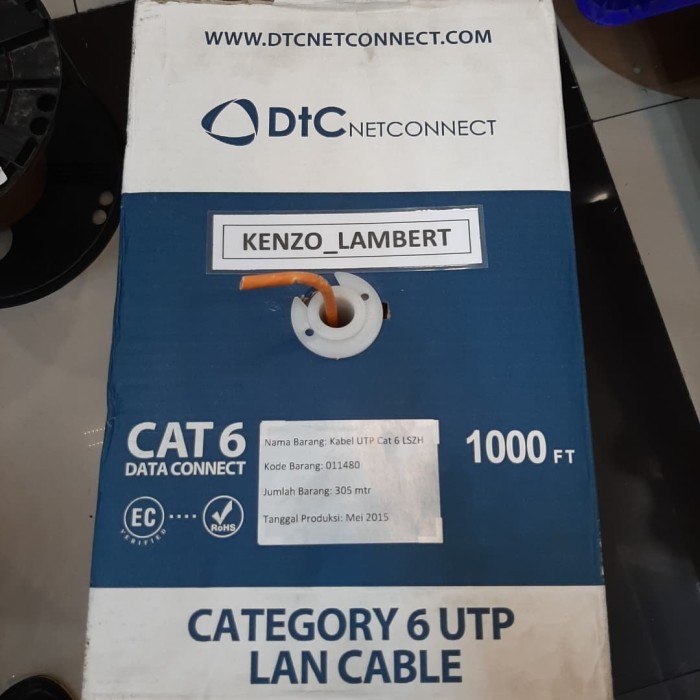 Sale Dtc Cat 6 Lszh Orange / Kabel Lan Utp Dtc Cat6 / Dtc Netconnect