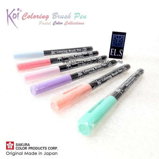 

Sakura Koi Coloring Brush Pen Pastel Collection Set 6 Warna
