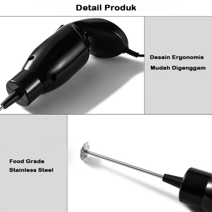Electric Milk Frother Mixer Minuman Frappe Powder Alat Pengaduk Kopi Handheld Milk Frother Pengaduk