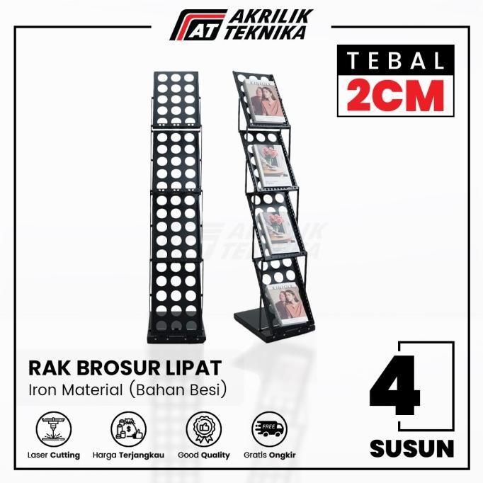 

Rak Brosur Lipat 4 Susun / Rak Susun Brosur Besi / Rak Display Majalah