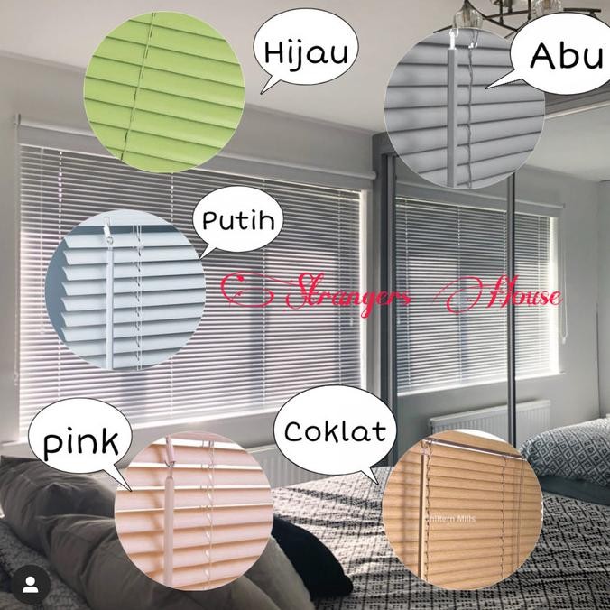 Kerai Plastik Tirai Jendela Gulung Roller Blind Horizontal Blind Krei