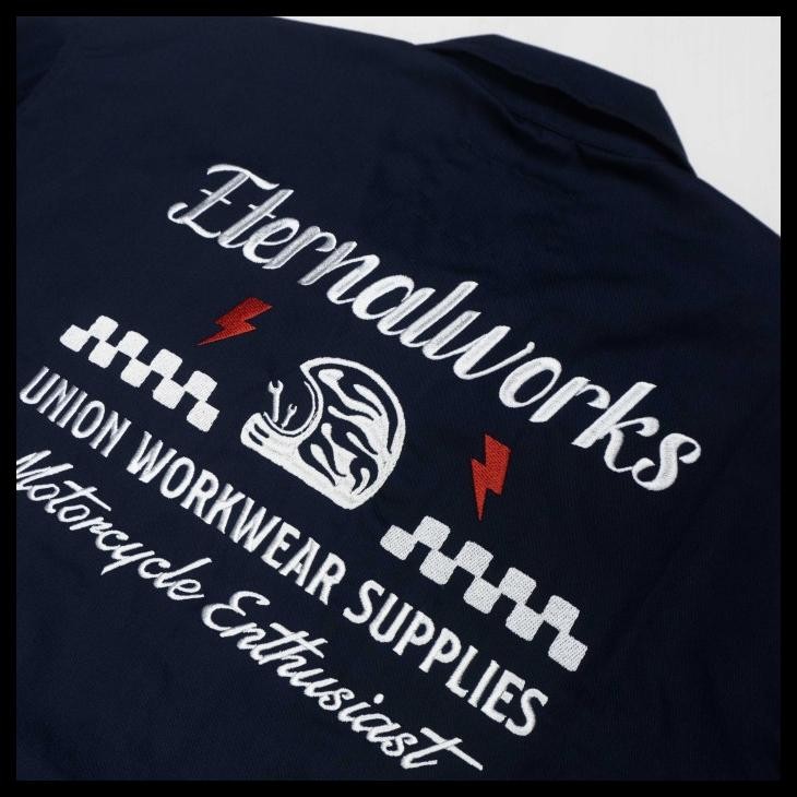 Kemeja Pria - Eternalworks Motorcycle Workshirt Black -  Kemeja Workshirt Best Seller