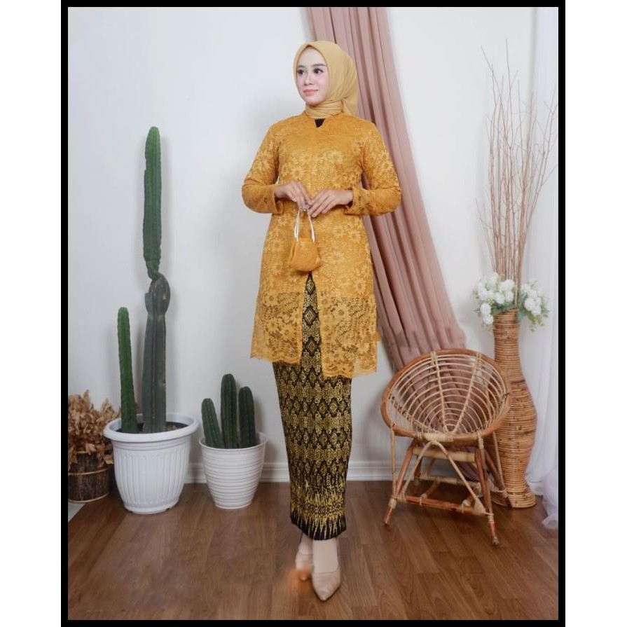 D26 Setelan Kebaya Kutu Baru Tunik Brokat Wanita Hijab Muslim Modern Best Seller